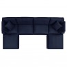 Modway Commix 6-Piece Outdoor Patio Sectional Sofa - Navy - Set in Top Angle