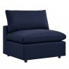 Modway Commix 6-Piece Outdoor Patio Sectional Sofa - Navy - Armless Chair in Front Side Angle