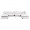 Modway Commix 6-Piece Outdoor Patio Sectional Sofa - White - Set in Front Angle
