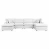 Modway Commix 6-Piece Outdoor Patio Sectional Sofa - White - Set in Front Angle - Modway Commix 6-Piece Outdoor Patio Sectional Sofa - White - Set in Front Angle
