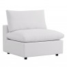 Modway Commix 6-Piece Outdoor Patio Sectional Sofa - White - Armless Chair in Front Side Angle