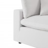 Modway Commix 6-Piece Outdoor Patio Sectional Sofa - White - Armless Chair in Seat Closeup Angle