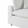 Modway Commix 6-Piece Outdoor Patio Sectional Sofa - White - Armless Chair in Seat Closeup Angle - Modway Commix 6-Piece Outdoor Patio Sectional Sofa - White - Armless Chair in Seat Closeup Angle