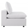 Modway Commix 6-Piece Outdoor Patio Sectional Sofa - White - Armless Chair in Side Angle