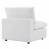 Modway Commix 6-Piece Outdoor Patio Sectional Sofa - White - Armless Chair in Back Side Angle - Modway Commix 6-Piece Outdoor Patio Sectional Sofa - White - Armless Chair in Back Side Angle