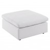 Modway Commix 6-Piece Outdoor Patio Sectional Sofa - White - Ottoman in Front Side Angle