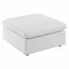 Modway Commix 6-Piece Outdoor Patio Sectional Sofa - White - Ottoman in Front Side Angle - Modway Commix 6-Piece Outdoor Patio Sectional Sofa - White - Ottoman in Front Side Angle
