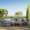 Modway Commix 5-Piece Outdoor Patio Sectional Sofa - Charcoal - Lifestyle