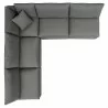 Modway Commix 5-Piece Outdoor Patio Sectional Sofa - Charcoal - Set in Top Angle - Modway Commix 5-Piece Outdoor Patio Sectional Sofa - Charcoal - Set in Top Angle