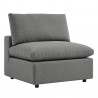 Modway Commix 5-Piece Outdoor Patio Sectional Sofa - Charcoal - Armless Chair in Front Side Angle