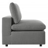 Modway Commix 5-Piece Outdoor Patio Sectional Sofa - Charcoal - Armless Chair in Side Angle