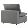 Modway Commix 5-Piece Outdoor Patio Sectional Sofa - Charcoal - Armless Chair in Back Side Angle