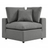 Modway Commix 5-Piece Outdoor Patio Sectional Sofa - Charcoal - Corner Chair in Front Angle