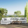 Modway Commix 5-Piece Outdoor Patio Sectional Sofa - White - Lifestyle 2