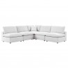 Modway Commix 5-Piece Outdoor Patio Sectional Sofa - White - Set in Front Angle