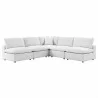 Modway Commix 5-Piece Outdoor Patio Sectional Sofa - White - Set in Front Angle - Modway Commix 5-Piece Outdoor Patio Sectional Sofa - White - Set in Front Angle