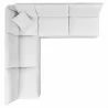 Modway Commix 5-Piece Outdoor Patio Sectional Sofa - White - Set in Top Angle - Modway Commix 5-Piece Outdoor Patio Sectional Sofa - White - Set in Top Angle