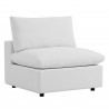 Modway Commix 5-Piece Outdoor Patio Sectional Sofa - White - Armless Chair in Front Side Angle