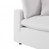 Modway Commix 5-Piece Outdoor Patio Sectional Sofa - White - Seat Closeup Angle