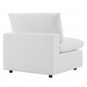 Modway Commix 5-Piece Outdoor Patio Sectional Sofa - White - Armless Chair in Back Side Angle