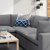 Modway Commix 5-Piece Sunbrella® Outdoor Patio Sectional Sofa - Gray - Lifestyle