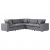 Modway Commix 5-Piece Sunbrella® Outdoor Patio Sectional Sofa - Gray - Set in Front Angle
