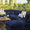 Modway Commix 7-Piece Outdoor Patio Sectional Sofa - Navy - Lifestyle