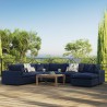 Modway Commix 7-Piece Outdoor Patio Sectional Sofa - Navy - Lifestyle