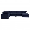 Modway Commix 7-Piece Outdoor Patio Sectional Sofa - Navy - Set in Front Angle
