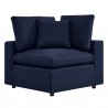 Modway Commix 7-Piece Outdoor Patio Sectional Sofa - Navy - Corner Chair in Front Angle