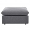 Modway Commix 7-Piece Sunbrella® Outdoor Patio Sectional Sofa - Gray - Ottoman in Front Angle