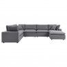 Modway Commix 7-Piece Sunbrella® Outdoor Patio Sectional Sofa - Gray - Set in Front Angle