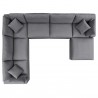 Modway Commix 7-Piece Sunbrella® Outdoor Patio Sectional Sofa - Gray - Set in Top Angle