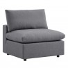 Modway Commix 7-Piece Sunbrella® Outdoor Patio Sectional Sofa - Gray - Armless Chair in Front Side Angle