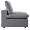 Modway Commix 7-Piece Sunbrella® Outdoor Patio Sectional Sofa - Gray - Armless Chair in Side Angle