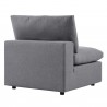 Modway Commix 7-Piece Sunbrella® Outdoor Patio Sectional Sofa - Gray - Armless Chair in Back Side Angle