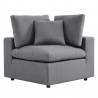 Modway Commix 7-Piece Sunbrella® Outdoor Patio Sectional Sofa - Gray - Corner Chair in Front Angle