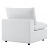 Modway Commix 7-Piece Sunbrella® Outdoor Patio Sectional Sofa - White - Armless Chair in Back Side Angle