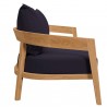 Modway Brisbane Teak Wood Outdoor Patio Loveseat in Natural Navy - Side Angle