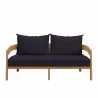 Modway Brisbane Teak Wood Outdoor Patio Loveseat in Natural Navy - Front Angle - Modway Brisbane Teak Wood Outdoor Patio Loveseat in Natural Navy - Front Angle