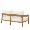 Modway Brisbane Teak Wood Outdoor Patio Loveseat in Natural White - Back Side Angle - Modway Brisbane Teak Wood Outdoor Patio Loveseat in Natural White - Back Side Angle