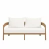 Modway Brisbane Teak Wood Outdoor Patio Loveseat in Natural White - Front  Angle - Modway Brisbane Teak Wood Outdoor Patio Loveseat in Natural White - Front  Angle