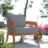 Modway Brisbane Teak Wood Outdoor Patio Armchair in Natural Gray - Lifestyle