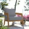 Modway Brisbane Teak Wood Outdoor Patio Armchair in Natural Gray - Lifestyle - Modway Brisbane Teak Wood Outdoor Patio Armchair in Natural Gray - Lifestyle