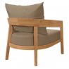 Modway Brisbane Teak Wood Outdoor Patio Armchair in Natural Light Brown - Back Side Angle