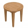 Modway Brisbane Teak Wood Outdoor Patio Side Table - Natural - Front Side Top Angle