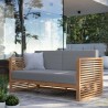 Modway Carlsbad Teak Wood Outdoor Patio Loveseat in Natural Gray - Lifestyle