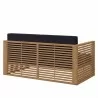 Modway Carlsbad Teak Wood Outdoor Patio Loveseat in Natural Navy - Back Side Angle - Modway Carlsbad Teak Wood Outdoor Patio Loveseat in Natural Navy - Back Side Angle
