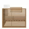Modway Carlsbad Teak Wood Outdoor Patio Loveseat - Natural White - Side Angle - Modway Carlsbad Teak Wood Outdoor Patio Loveseat - Natural White - Side Angle