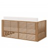 Modway Carlsbad Teak Wood Outdoor Patio Loveseat - Natural White - Back Side Angle